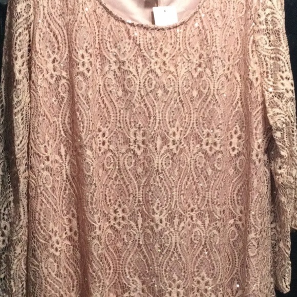 🆕JUST IN-PLUS SZ mauve w/sequin top - Picture 6 of 6